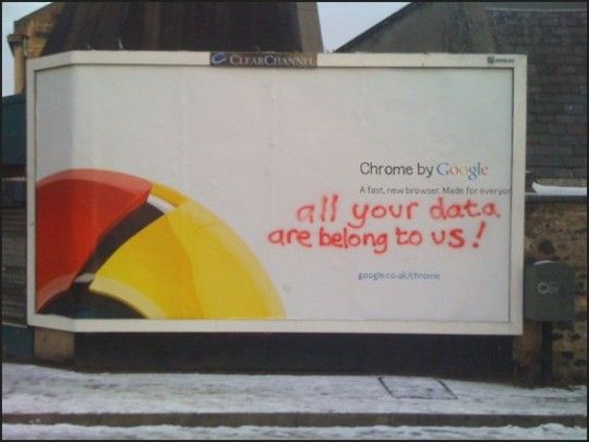 Pub Google Chrome vandalisée au Royaume-Uni